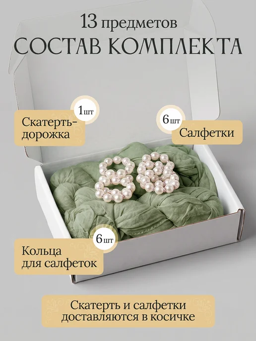 TekHouse Набор дорожка, салфетки, кольца на стол, вариант, фото 2