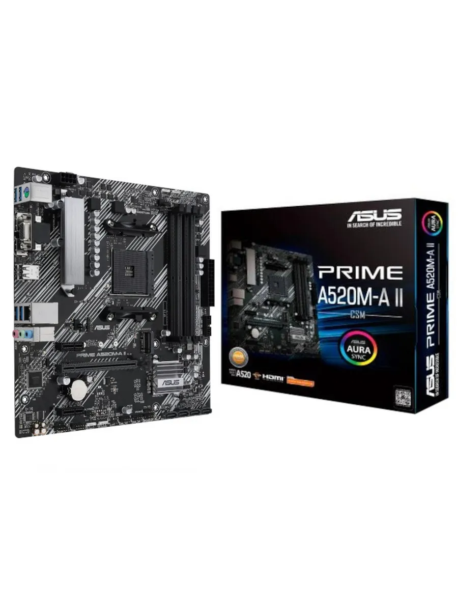 Asus Материнская плата PRIME A520M-A II CSM AM4 AMD A520 mATX RTL