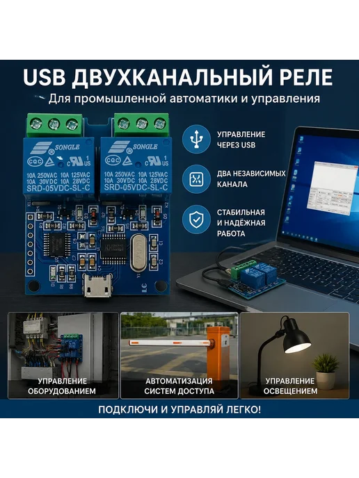 USB релейный модуль LCUS-2, 2 канала, умный выключатель, вариант, фото 4