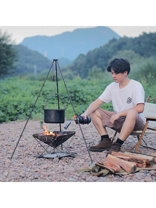 Треугольная портативная подставка для костра для camping, вариант, фото 4