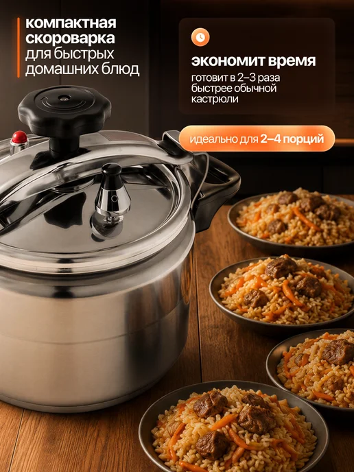 Икстелл Алюминиевая скороварка с уплотнительным кольцом 3 л, 3 л, фото 2