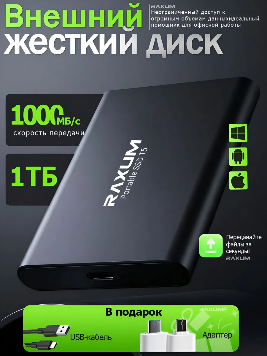 1 ТБ Внешний жесткий диск Portable SSD T5
