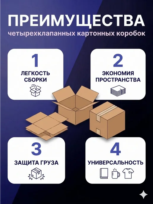 Bag-Pack Коробки картонные четырехклапанные 17х12х10 10 штук, 12x10, фото 2