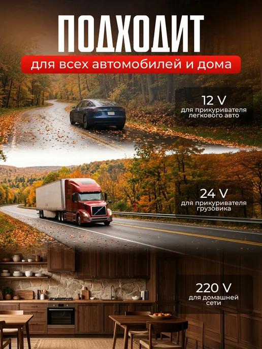 Автомобильная мультиварка 12-24-220 вольт, вариант, фото 2