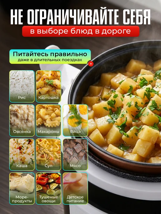 Автомобильная мультиварка 12-24-220 вольт, вариант, фото 3