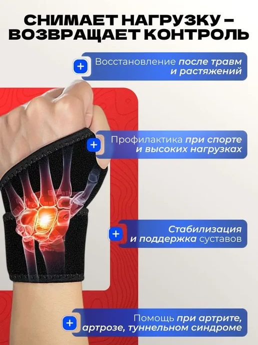 Bestseller Фиксатор на запястье на лучезапястный сустав для спорта, черный, фото 2