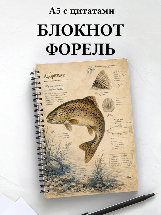 Блокнот Форель с мотивирующими цитатами