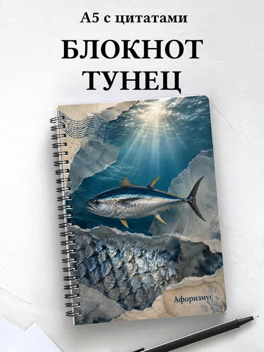 Блокнот Тунец с мотивирующими цитатами