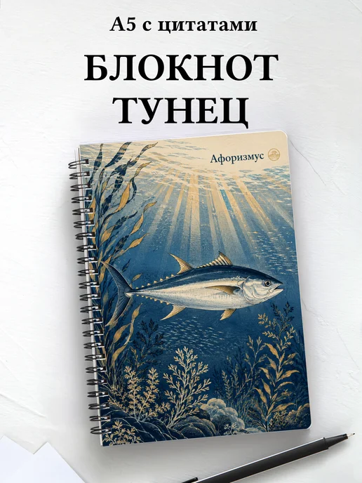 Блокнот Тунец с мотивирующими цитатами