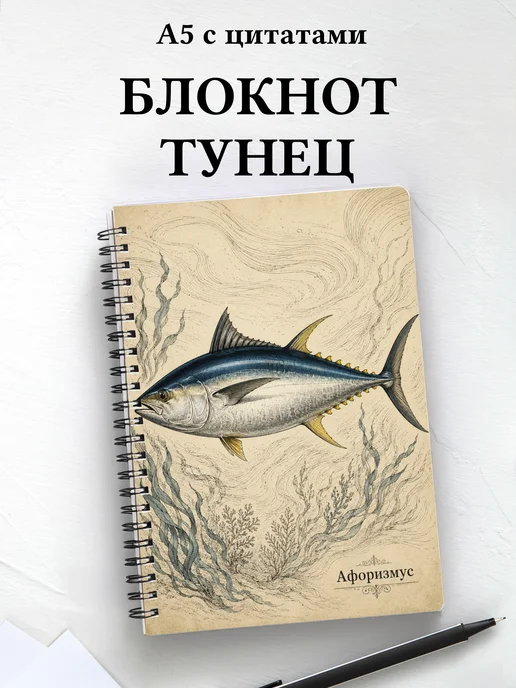 Блокнот Тунец с мотивирующими цитатами