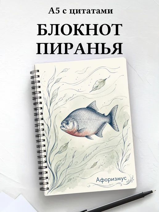 Блокнот Пиранья с мотивирующими цитатами