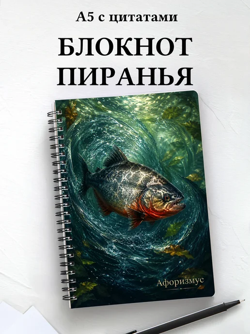 Блокнот Пиранья с мотивирующими цитатами
