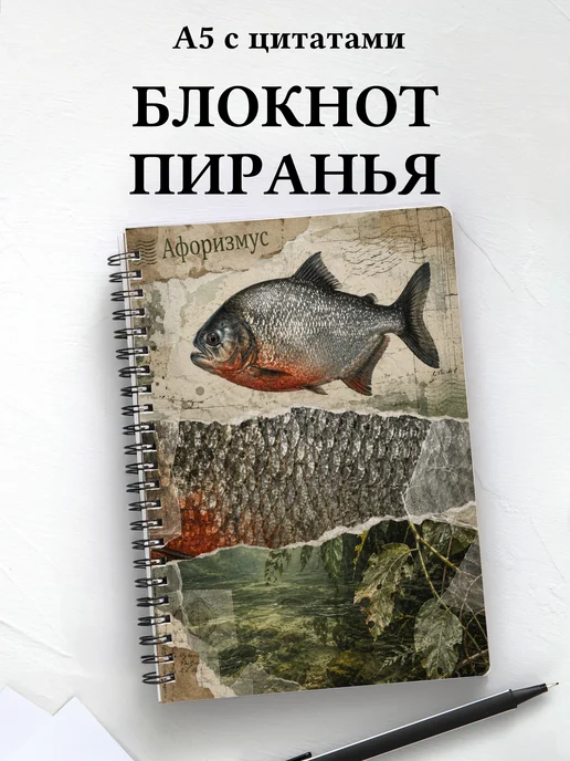 Блокнот Пиранья с мотивирующими цитатами