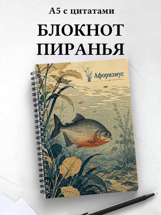 Блокнот Пиранья с мотивирующими цитатами
