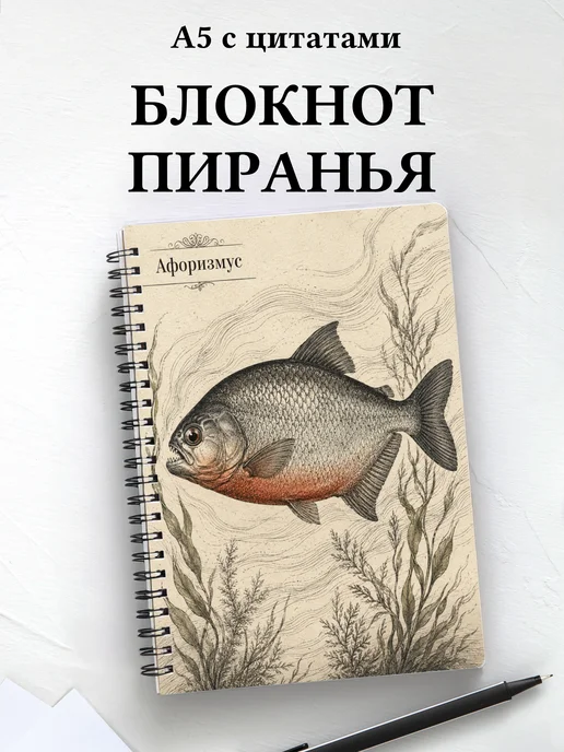 Блокнот Пиранья с мотивирующими цитатами