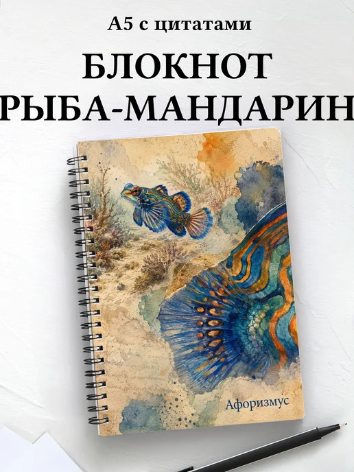Блокнот Рыба-мандарин с мотивирующими цитатами