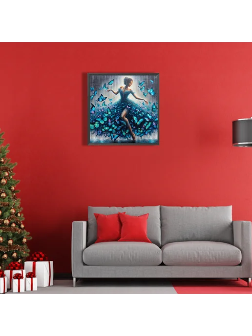 5D Алмазная мозаика квадратные стразы бабочка 35x35 см, 35x35 см, фото 3