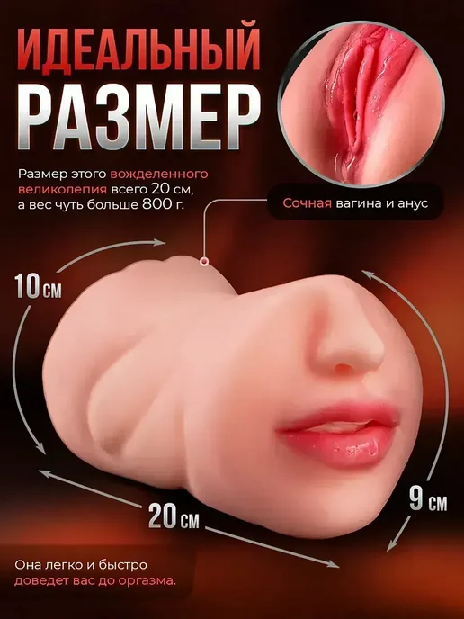 Кукла для взрослых 3-в-1 резин. надувная 18+ 0.58кг, 0,58 кг, фото 2