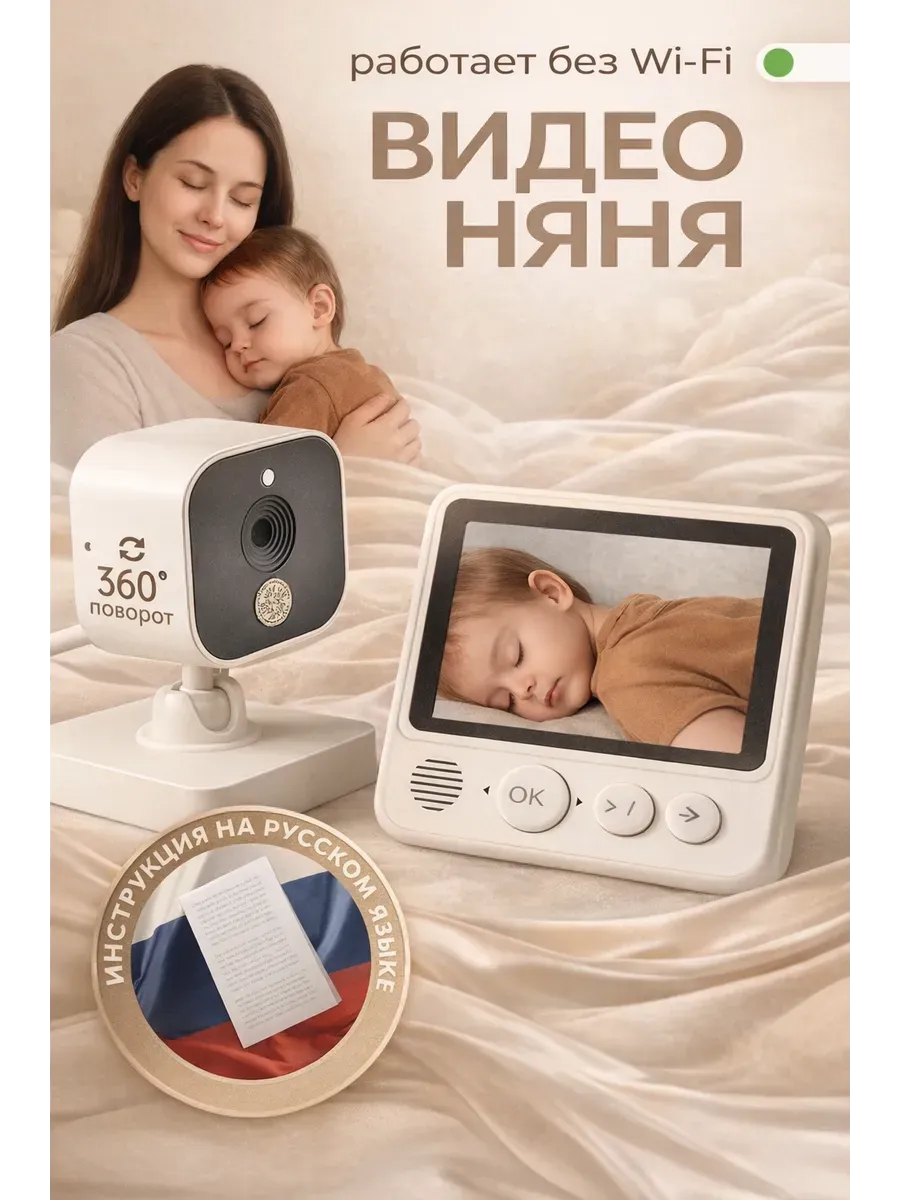 Видеоняня беспроводная с монитором радионяня