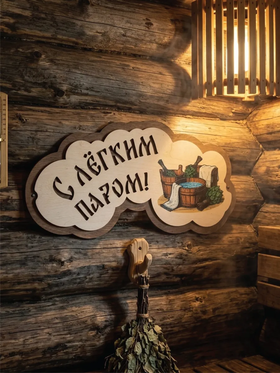 Табличка для бани прикольная деревянная