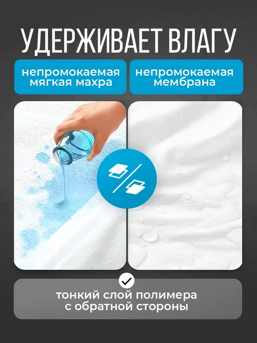 Непромокаемый наматрасник 120х200 (4 резинки), 120x200, фото 3