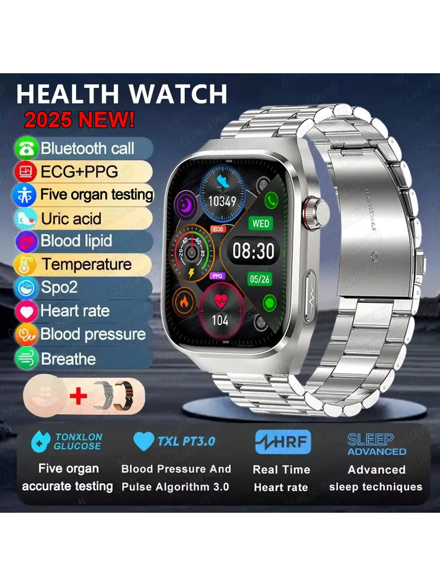 GUHUAVMI Мужские умные часы Bluetooth Call с функцией пяти органов Si