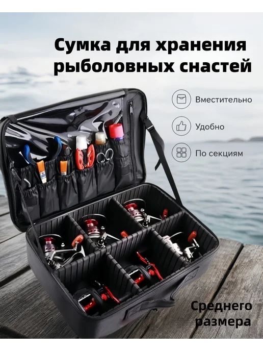 Сумка рыболовная для аксессуаров снастей катушек и приманок, вариант