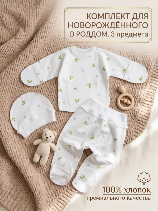 Комплект одежды для новорожденного в роддом