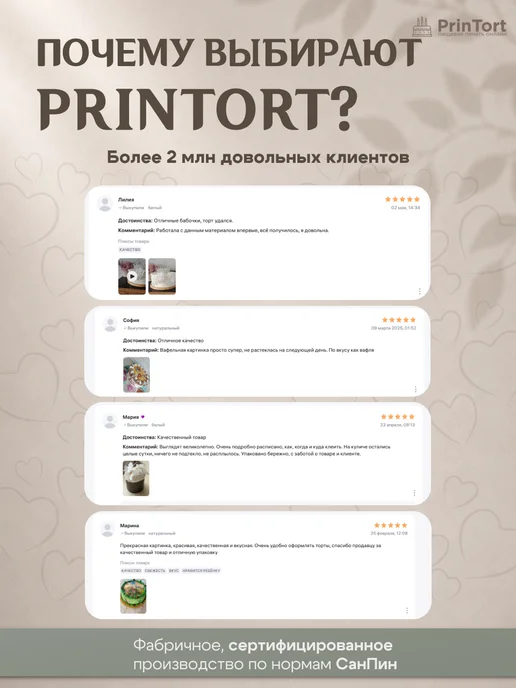 PrinTort Вафельные бабочки съедобные для декора торта и десертов 32шт, белый, фото 7