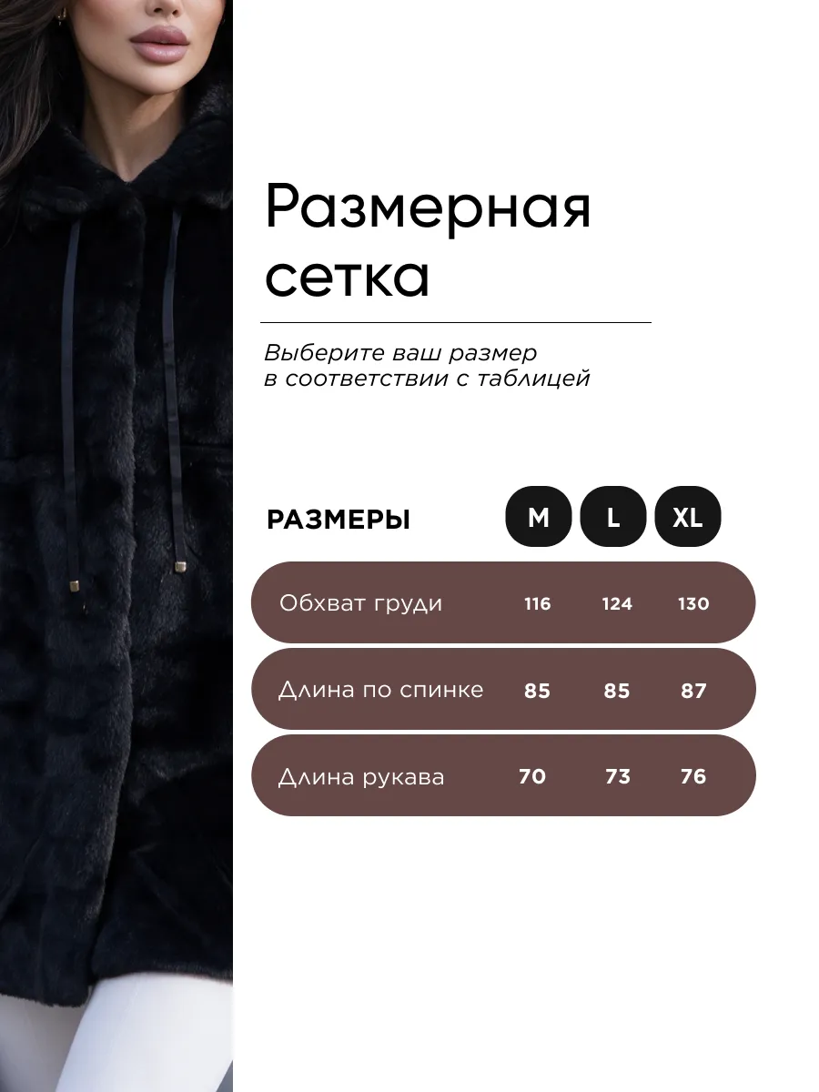 Черная шуба искусственная зимняя экошуба