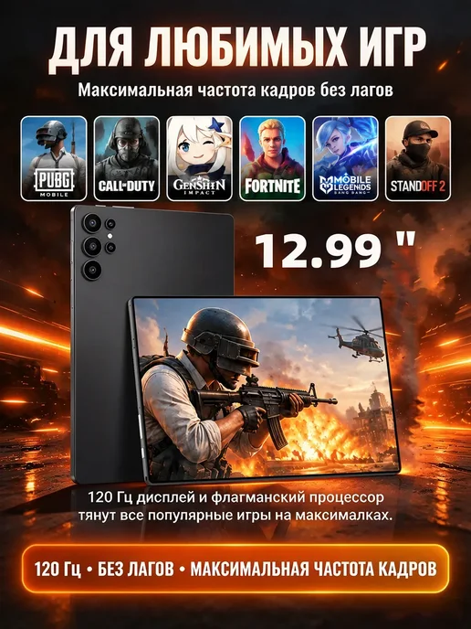 Планшет андроид 32 2048 ГБ 12,99″ OLED для игр и работы, 2048 ГБ, фото 4