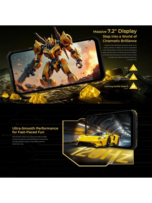 Смартфон OUKITEL Wp60 12/512 ГБ, желтый, фото 4