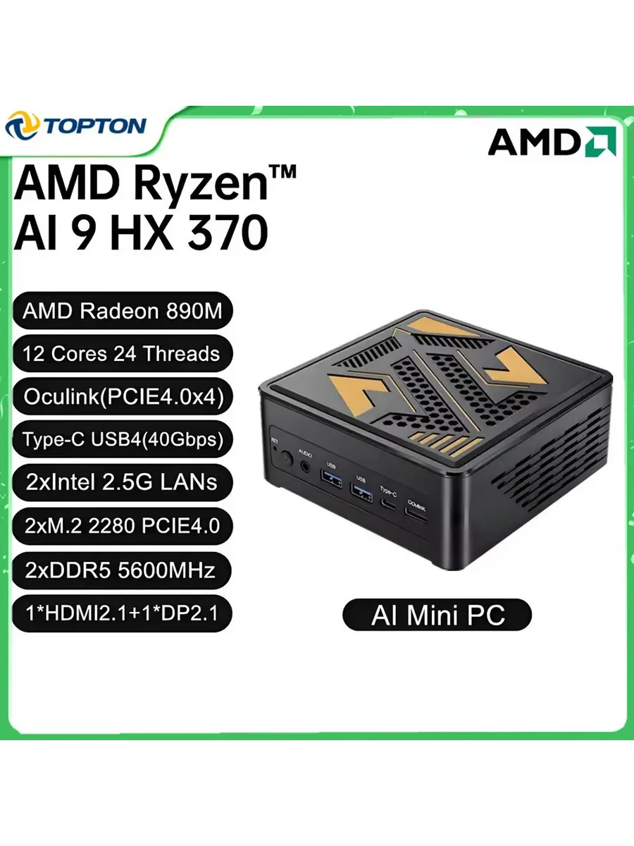 Topton OcuLink Mini PC Gamer AMD Ryzen 9 HX 4700 3700 7 PRO