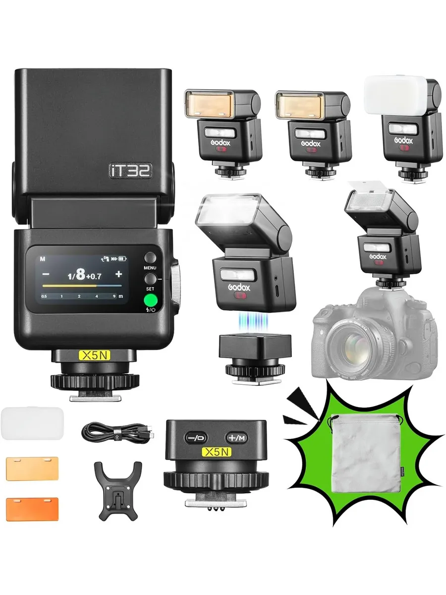 ФотовспышкаGODOX iT32 TTLбеспроводной триггер X5Nдля Nikon