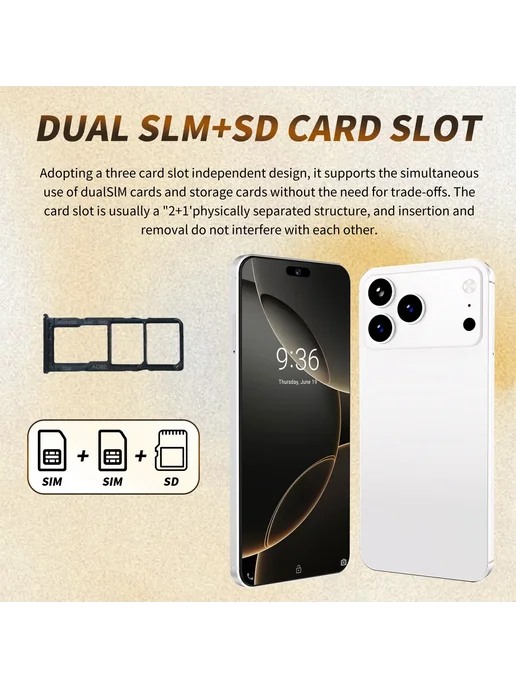 Смартфон SURGAZE Xs17 Pro Max 6/128 ГБ, белый, фото 3