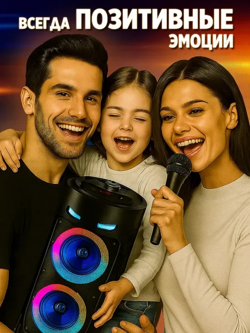 SAPARALI Колонка беспроводная bluetooth с микрофоном, черный, в упаковке 1,7 кг, фото 8