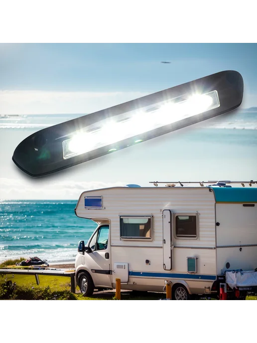 Для RV 12V LED аварийная подсветка водонепроницаемая, черный, фото 6