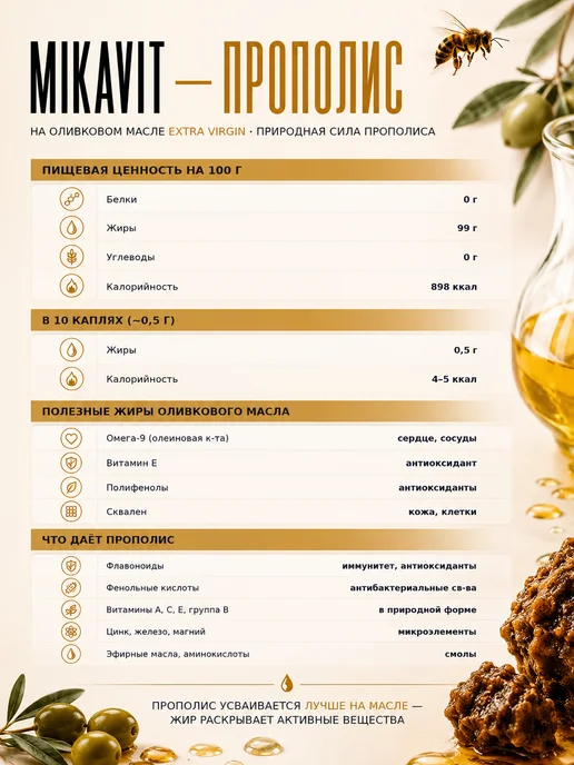 MIKAVIT Прополис 30% на оливковом масле, зеленый, фото 7