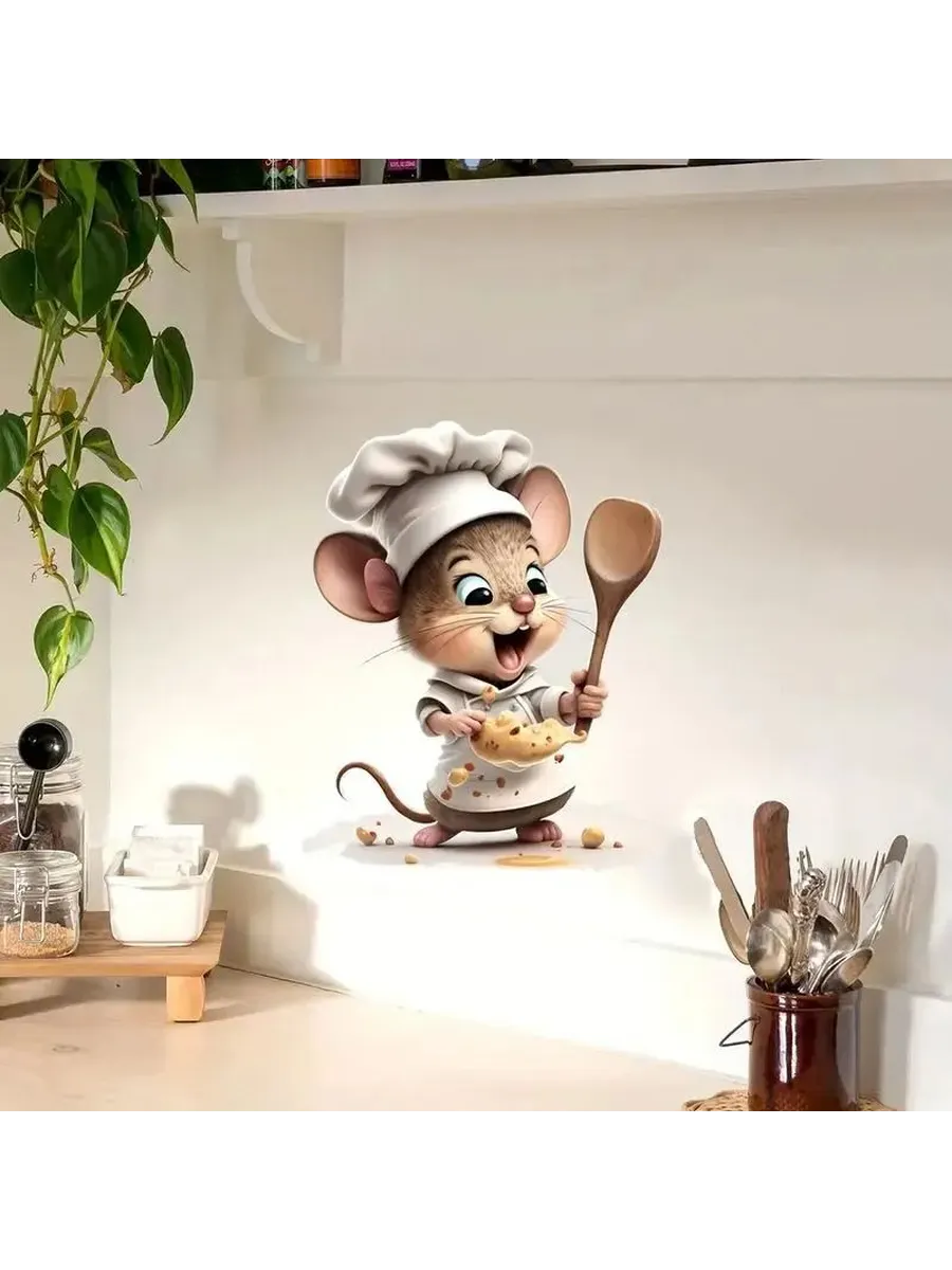 Интерьерная декоративная наклейка для кухни "Мышка
