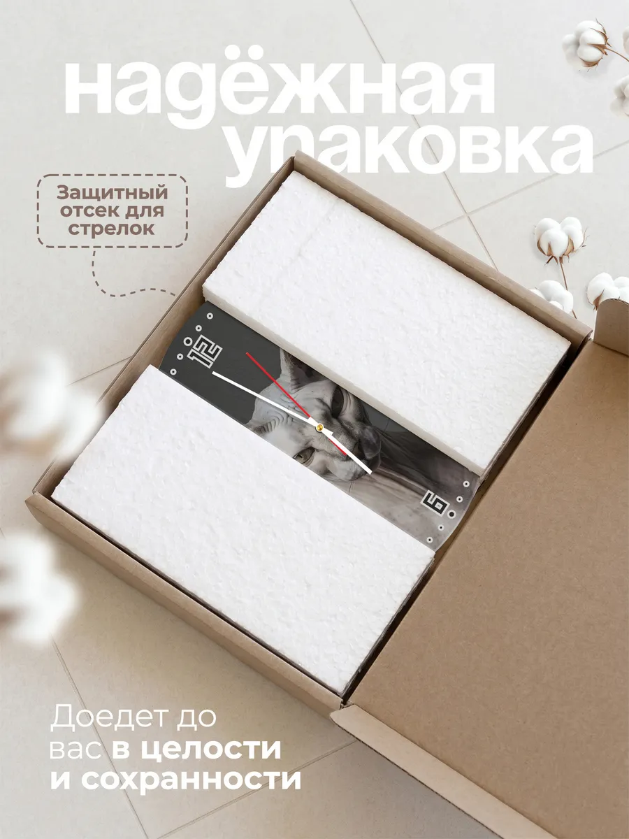 Часы настенные "Донской сфинкс кошка" — фото 9
