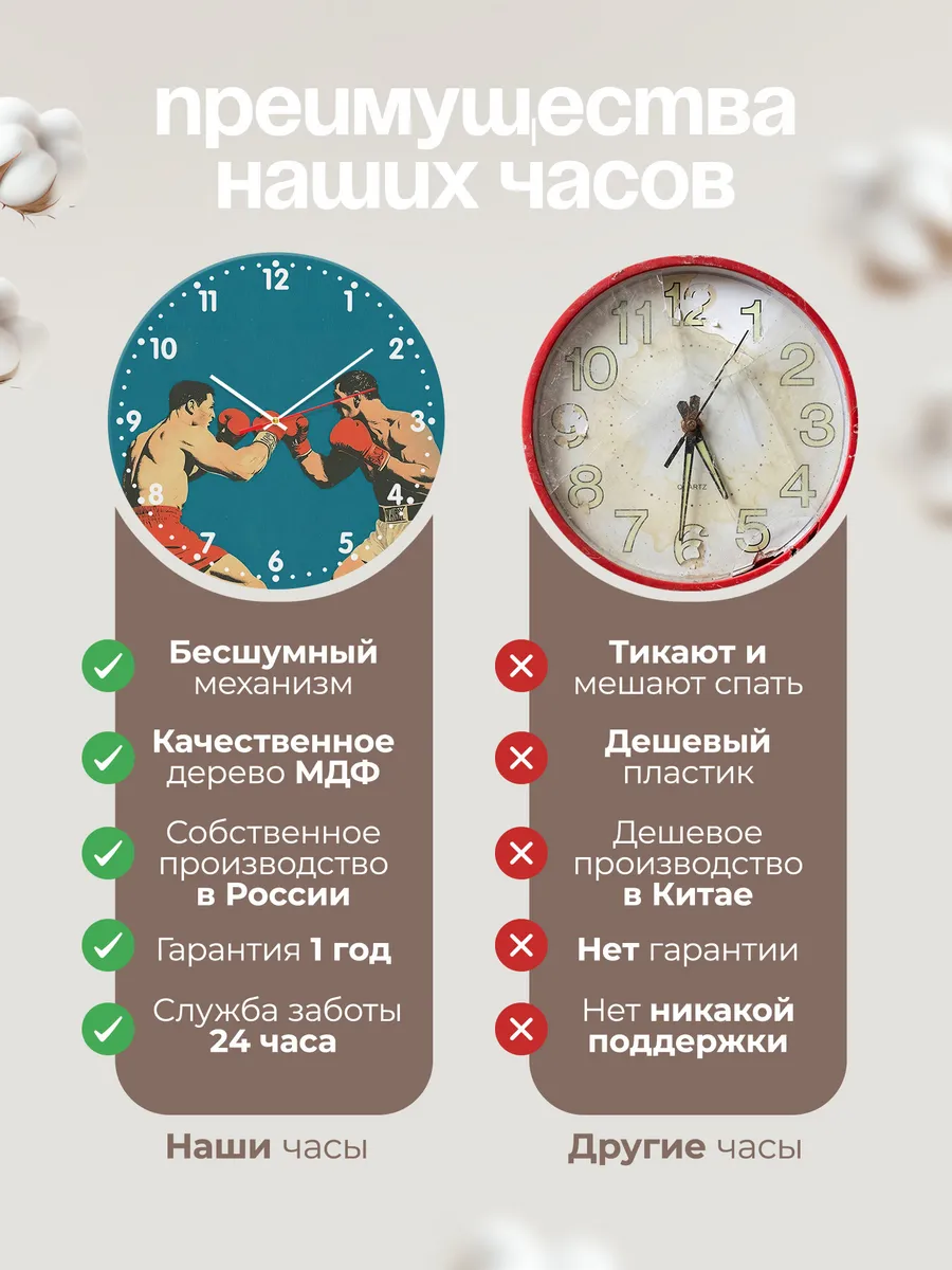 Часы настенные "Бокс" — фото 10