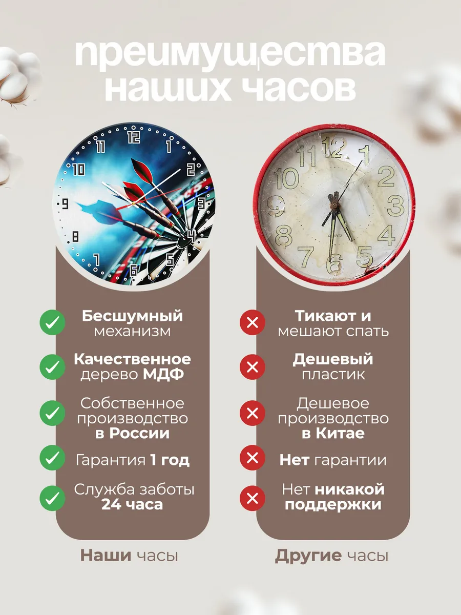Часы настенные "Дартс" — фото 10