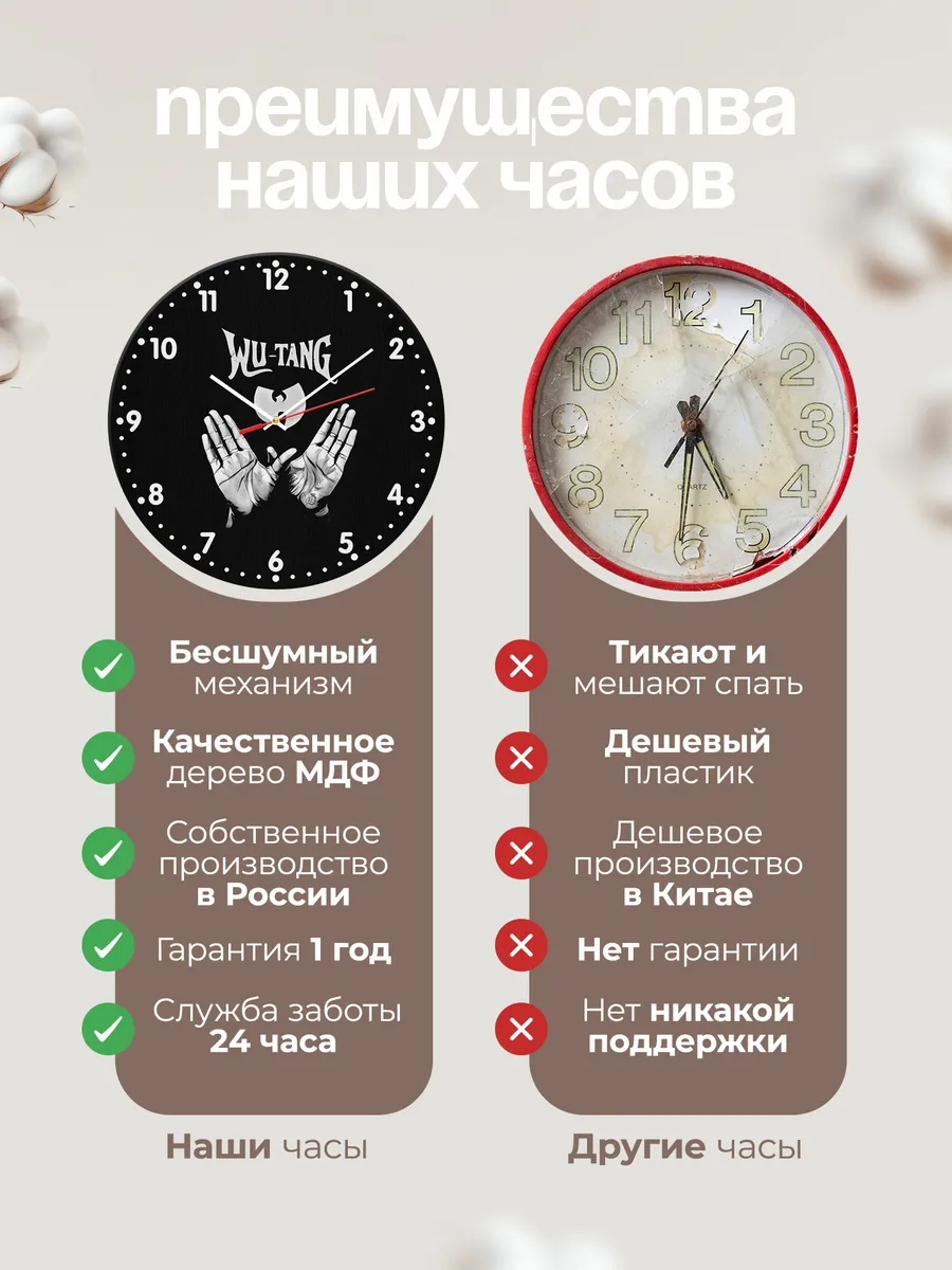 Часы настенные "wu-tang clan logo" — фото 10