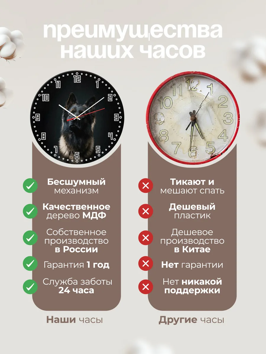 Часы настенные "порода Немецкая овчарка" — фото 10