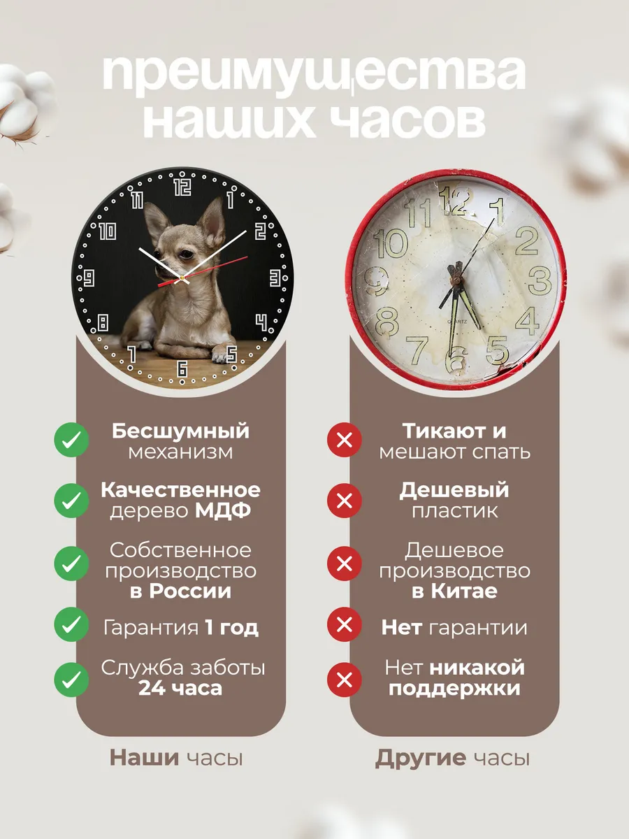 Часы настенные "порода чихуахуа" — фото 10