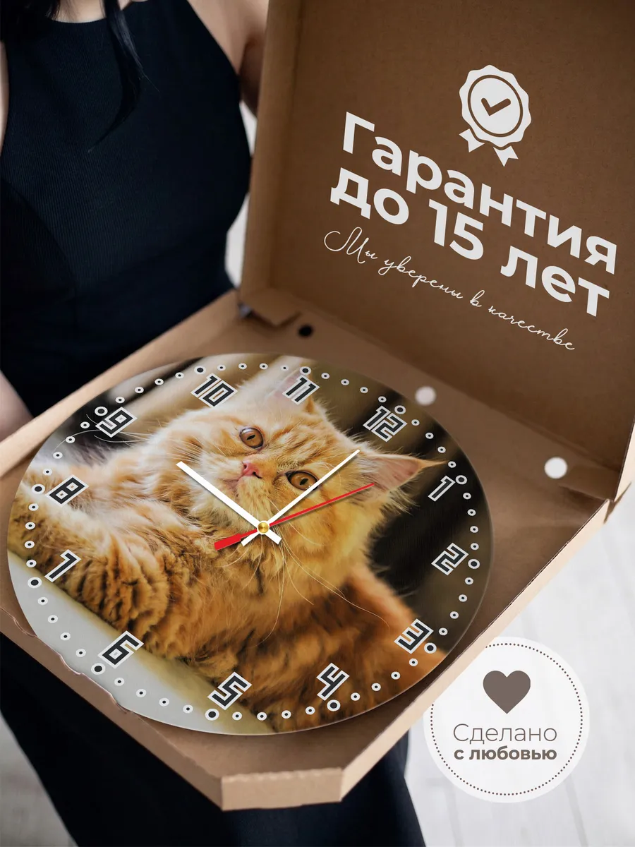 Часы настенные "персидская кошка" — фото 3