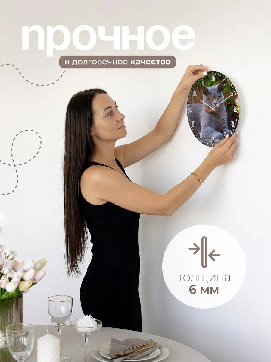 Часы настенные "кошка британская кроткошерстная" — фото 5