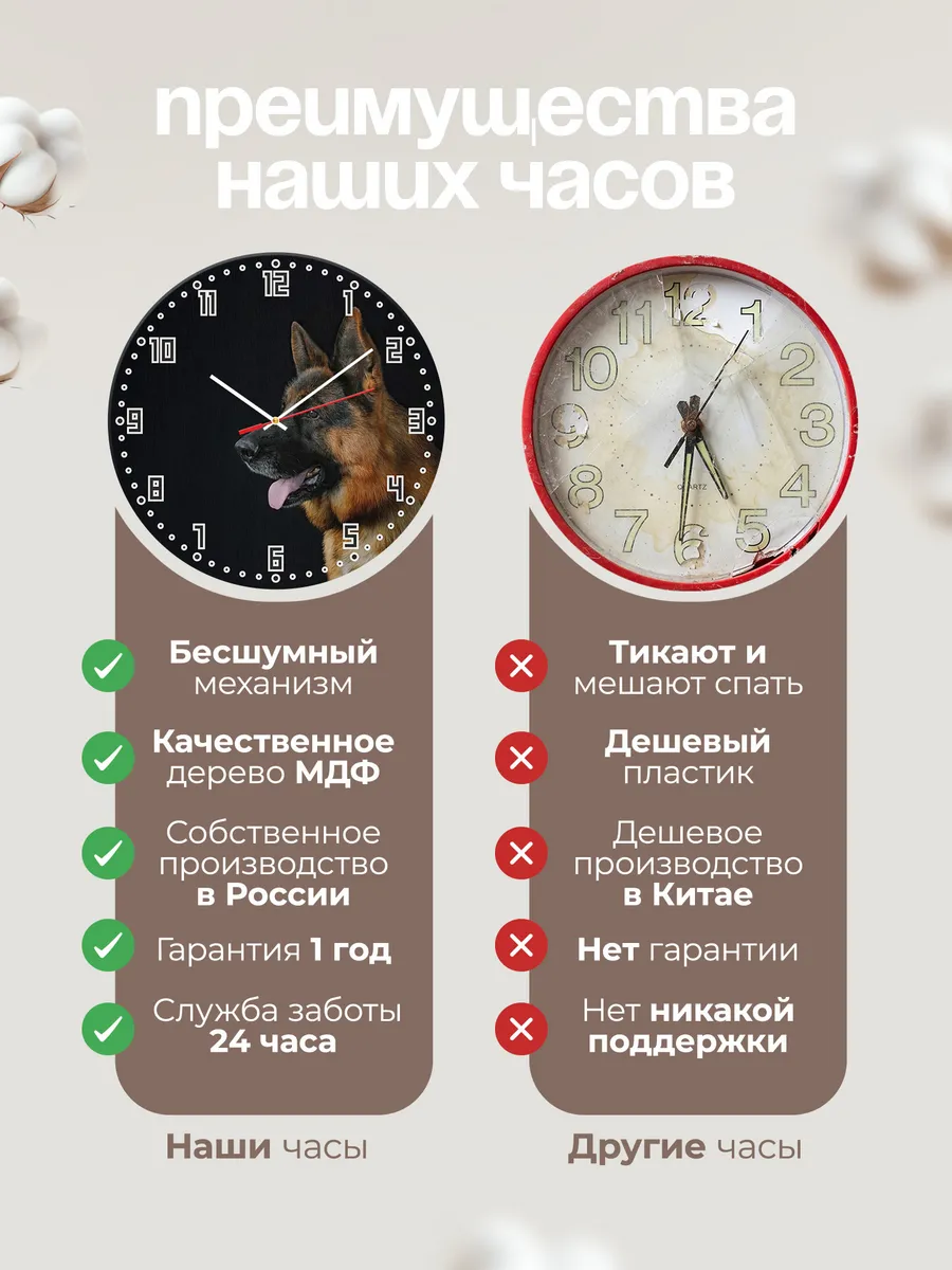 Часы настенные "Немецкая овчарка" — фото 10
