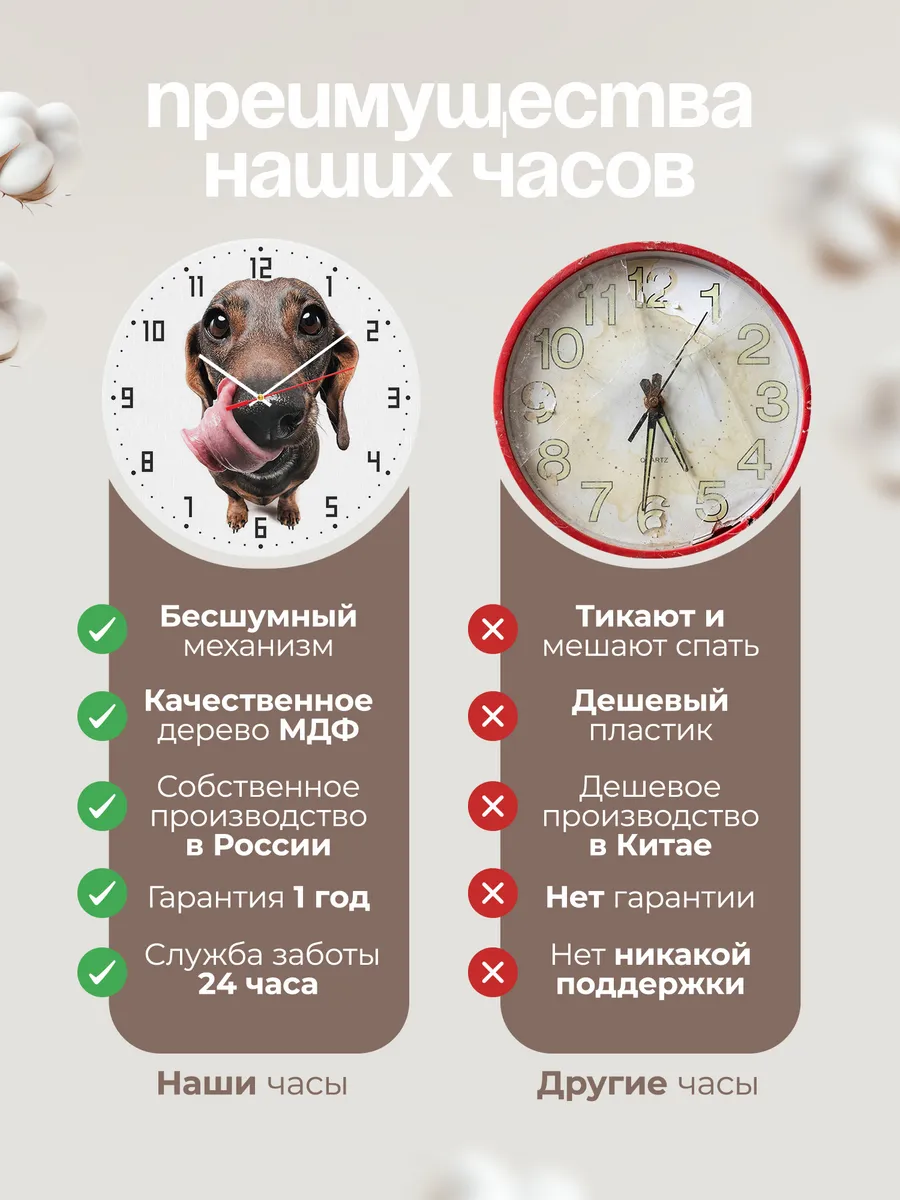 Часы настенные "порода такса" — фото 10