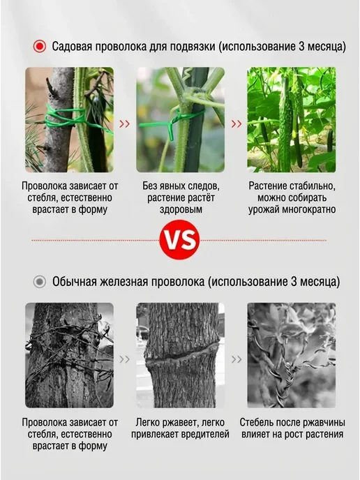 Садовая проволока для подвязки растений, зеленый, фото 4